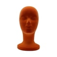 thumbnail image 1 of Cabeza de espuma flocada EPS Cabeza de peluca modelo de maniquí y pantalla Gloria Cabeza de maniquí Naranja, 1 of 9