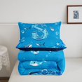 thumbnail image 5 of meiyoeat Watercolor Ocean Animal Shark Twin Comforter Sets For Boys,Under The Sea Themed Monogram S Bedding Set,Navy Blue Reversible,2pcs,1 Comforter and 1 Pillowcase, 5 of 7