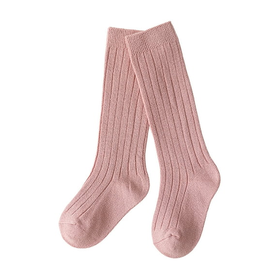 Gibobby Toddler Boys Girls Socks Socks Kids Socks Boys Crew School Athletic Mid Calf Dress Socks for 1-13 Years Boys Girls Children(5-8 Years,Pink)