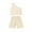 White, variant on Esaierr Toddler Baby Girls Summer Clothes 2PCS Sets Solid Color One Shoulder Sleeveless Vest Tops Elastic Shorts Casual Outfits 9 Months - 4 Years