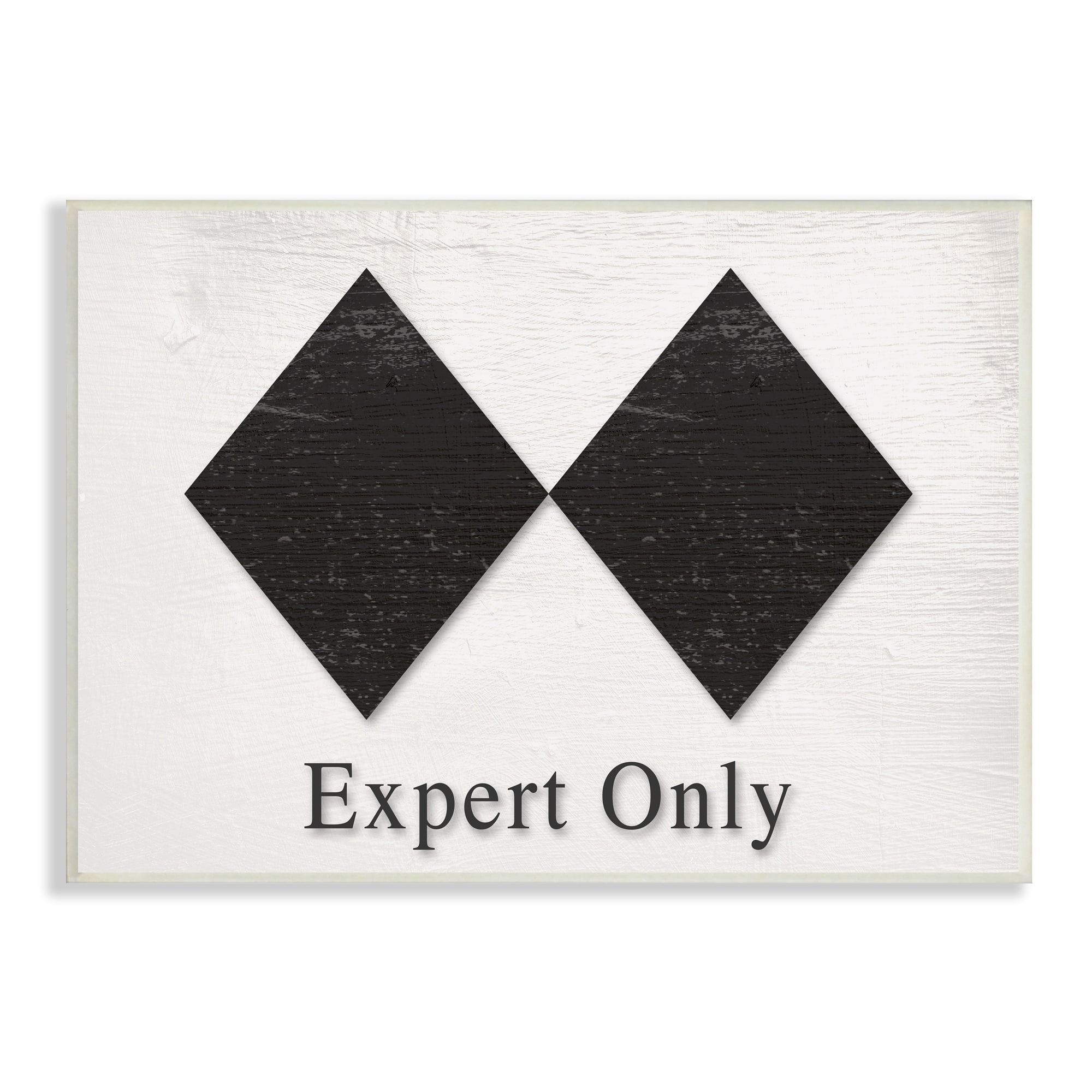 Stupell Industries Double Black Diamond Ski Sport Symbol Experts Only, 19 x 13, Design by Daphne Polselli
