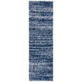 thumbnail image 4 of SAFAVIEH Hudson Shag Jaden Striped Area Rug, Navy/Ivory, 7' x 7' Round, 4 of 5