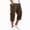 2# Brown, variant on Mens 3/4 Long Cargo Shorts Loose Fit Elastic Work Capri Shorts Below Knee Casual with Multi Pockets Brown M