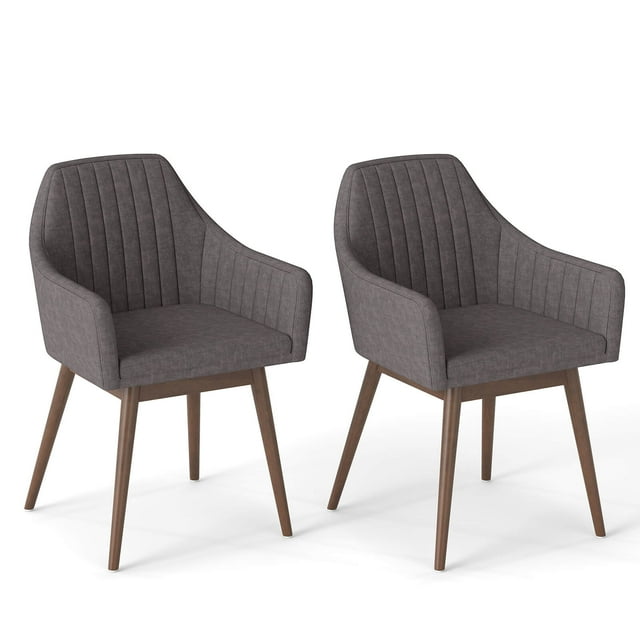 Costway Ensemble de 2 Chaises de Salle à Manger Chaises d'Appoint Rembourrées avec Dossier Rembourré Confortable Gris