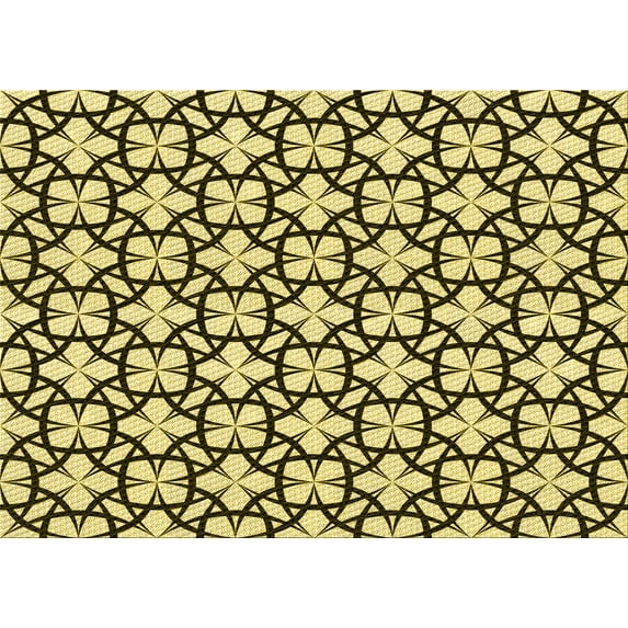 Ahgly Company Indoor Rectangle Patterned Mustard Yellow Area Rugs, 3' x 5'
