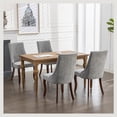 thumbnail image 2 of Mid Century Dining Chairs Dining Chairs Set of 4，Linen Tufted Kitchen Dining Room Chair with Solid Wood Legs, Fabric Upholstered Dining Chair, 2 of 7