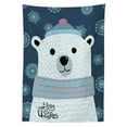 thumbnail image 3 of Ambesonne Polar Bear Tablecloth Rectangular Table Cover, Xmas Portrait Noel, 60"x84", Dark Blue Multicolor, 3 of 4