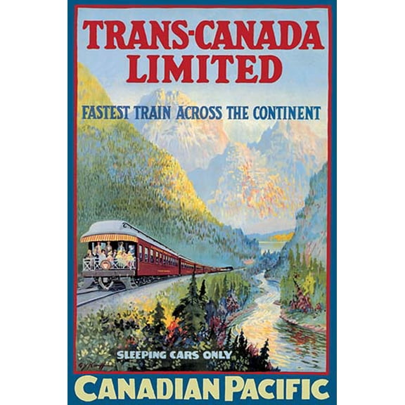 Trans-Canada Limited - Fastest Train Across the Continent Museum quality giclee print canvas wrap(20" x 30")