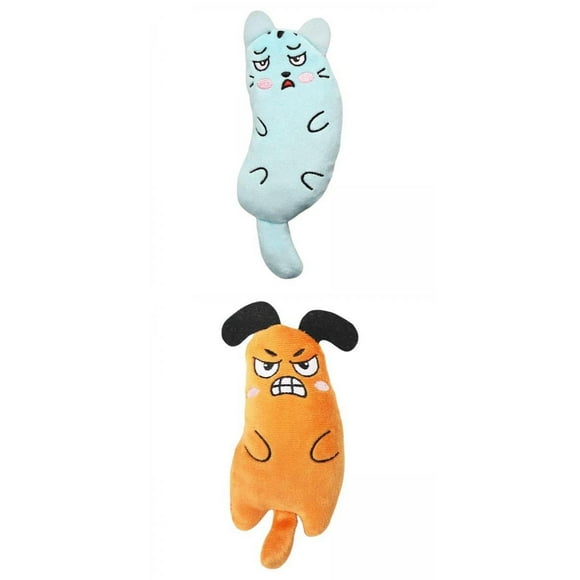Almencla 2pcs Chew Teeth Grinding Play Toys Pillow Catnip Toy Cat Scratch
