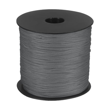 Uxcell 1/16 Inch Hollow Braided Polypropylene Rope, 492ft Utility Cord Waterproof String for Clothesline Camping Crafting Outdoor Golf Courses, Dark Gray