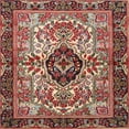 thumbnail image 1 of Ahgly Company Indoor Square Traditional Light Copper Gold Persian Area Rugs, 5' Square, 1 of 6