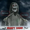 thumbnail image 4 of Outsunny 74" Life Size Outdoor Halloween Decorations Skeleton Witch, Animated Prop Animatronic Decor with Sound and Motion Activated, Light Up Eyes and Chest, Howling and Chain Sound, 4 of 10
