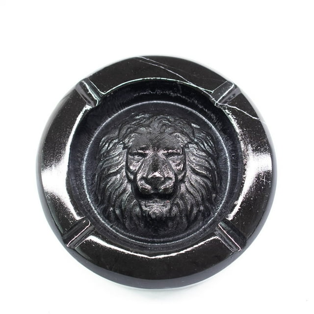 Cenicero mármol león negro Indesyth CML-N1