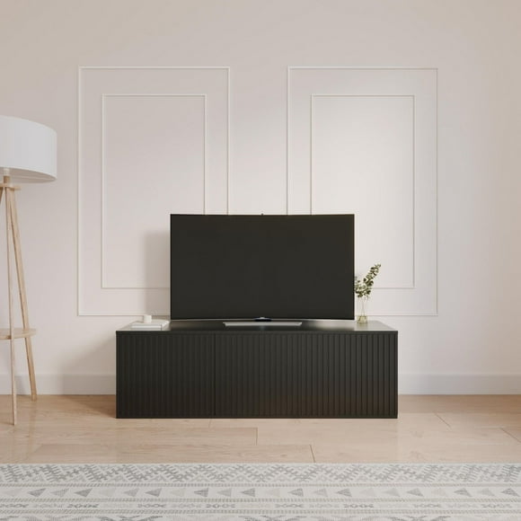 Nexera Trelisse Meuble Tele 3 portes Noir 60 pouce