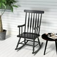 thumbnail image 2 of Costway Set of 2 Wood Rocking Chair Porch Rocker Indoor Outdoor Seat Glossy Finish Black, 2 of 7