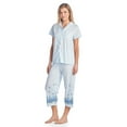 thumbnail image 2 of Casual Nights Lace Trim Women's Short Sleeve Capri Pajama Set, 2 of 5