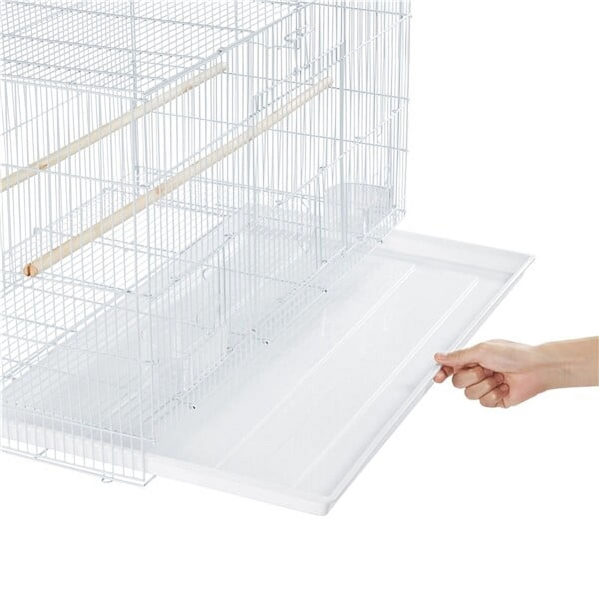 FASCK 47-inch Rolling Breeding Flight Bird Cages for Parakeets Budgies Finches Cockatiels Conures Lovebirds Canaries Parrots with Detachable Stand,White