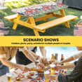thumbnail image 6 of Independence Day Table Cloths for 8 Foot Rectangle Tables, 4th of July Striped Stars Patriotic Burlap Patio Waterproof Elastic Fitted Tablecloths, Washable Rectangular Table Cover for Camping, 6 of 8