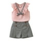 thumbnail image 1 of Ropa Para Bebés Y Niñas, Atuendo Para Niños Pequeños, Ropa Para Niños, Chaleco Con Lazo, Tops, Pantalones Cortos A Cuadros, Conjunto De Pantalones Rosa Odeerbi  LM103-823, 1 of 6