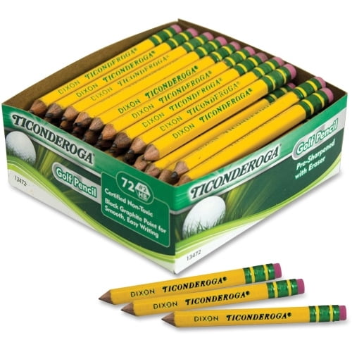 Ticonderoga Golf Pencils Yellow Barrel - 72 / Box