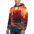 thumbnail image 3 of Haiem Romantic Roses Sunset Ocean Patterned Men's Hoodie with Kangaroo Pocket - Ideal Pullover Sweatshirt for Daily Wear, Travel, and Home-XX-Large, 3 of 7