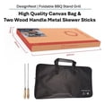 thumbnail image 4 of Foldable BBQ - Full Body Stainless Steel BBQ Chacoal Grill Stand with 2Trays, 2 Steel Skewers, Carry bag, Height Adjustable Grid, 10S Setup, Fold Flat Outdoor Backyard Camping must have, 4 of 7