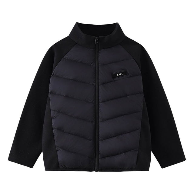 RXIRUCGD Manteau à Manches Longues pour Enfants, Col Rond, Bas en Peluche à Manches Longues (Noir, Taille : 5 Ans)