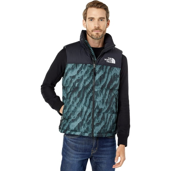 The North Face  Printed 1996 Retro Nuptse Vest, Green /Black, XXL