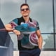 thumbnail image 4 of Balery Blue Lipped Pit Viper And Three Pink Roses Camisa Polo de Hombre con Estampado, de Manga Corta y Tejido Medio, Camisa Tipo Golf Polo-Large, 4 of 6
