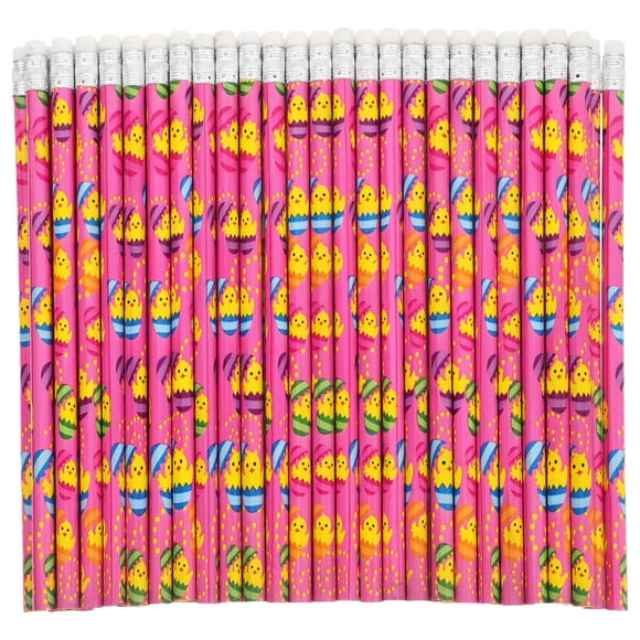 CIMAXIC Fête 50 Pcs Crayons de Pâques Crayon en Bois avec Gomme Enfants Mignons Crayons Animaux pour Fournitures Scolaires Cadeaux de Fête Articles pour Paniers de Pâques et Décorations,7.48"X0.24"X0.24 Pouces