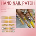 thumbnail image 4 of RAGUPEL 24Pcs Glue on Nails for Women,Crystal Embellished Square Press on Nails,Embossed 3D Flowers Long Nails,Stick on Nails for Women and Girls,Style3, 4 of 7