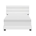 thumbnail image 5 of Boyd Sleep Napoli White Faux Leather Twin Size Fully Upholstered Platform Bed Frame with Adjustable Headboard, Qualified Box Spring or Foundation Required for Use, 5 of 13