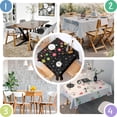 thumbnail image 4 of Black Christmas Ornament Pattern Square Tablecloth,Waterproof Square Table Cover,Wipeable Spillproof Washable Table Cover for Home Kitchen Party Decor 60"x60"(152x152cm), 4 of 6