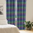 thumbnail image 2 of Ambesonne Geometric Curtains, Rave Colors Jumble Art, Pair of 28"x95", Lime Green Pink Camel, 2 of 5