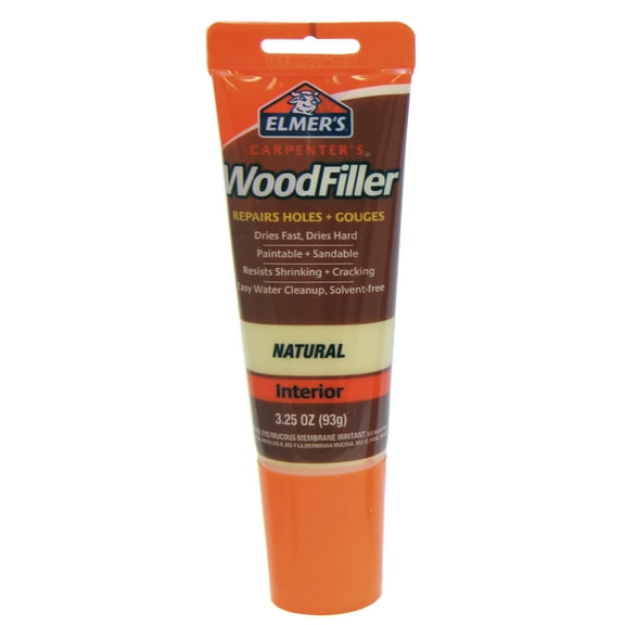 Elmer's Carpenter's Wood Filler, Natural, 3.25 oz, Sandable, Paintable, Fast-Drying