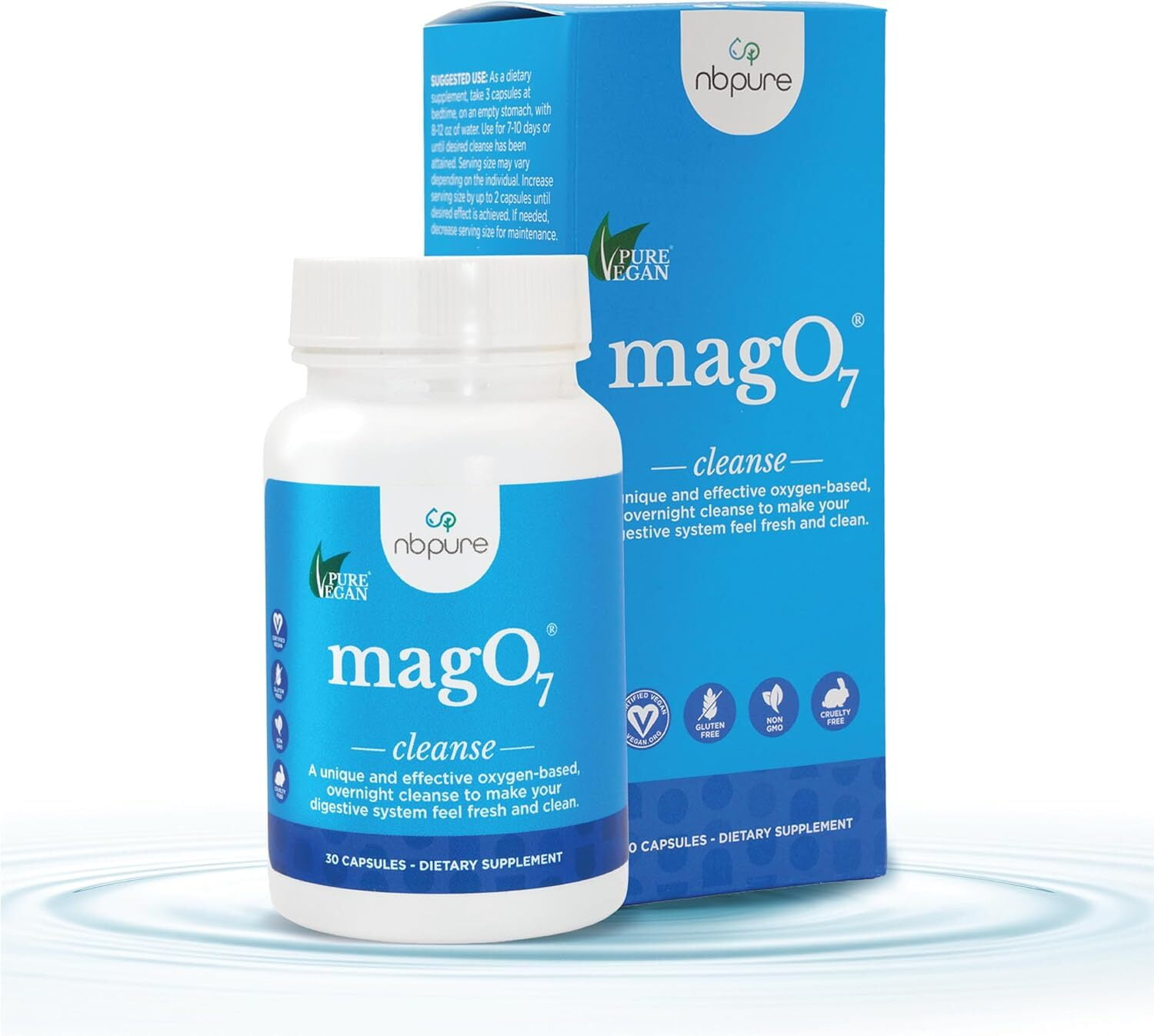 NBPure MagO7 Oxygenated Magnesium Colon Cleanse and Detox, 90 Capsules