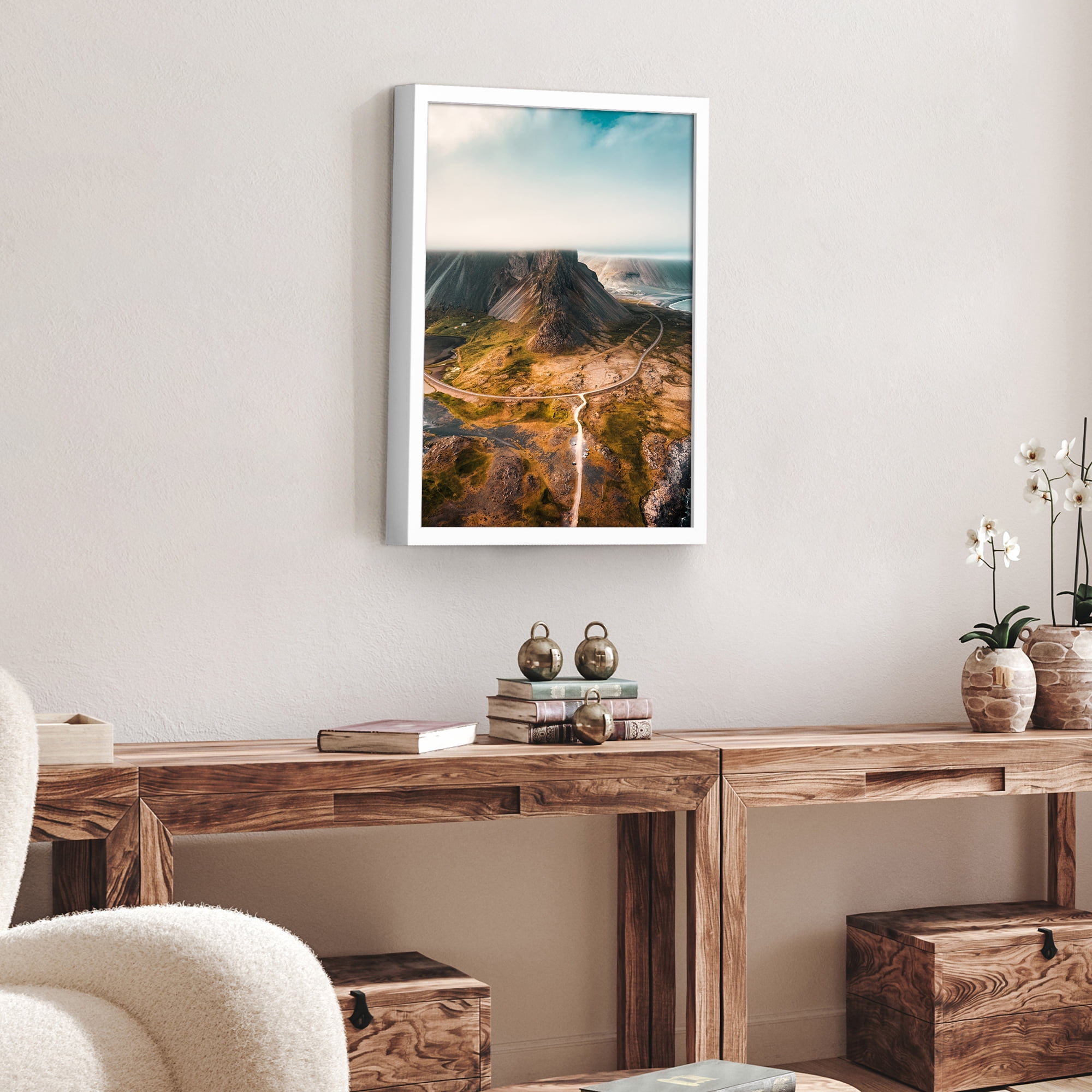 Americanflat 16" x 20" Gallery-Style Picture Frame to Secure Artwork, Prints, and Photos - White
