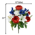 thumbnail image 4 of Mainstays 21 in Outdoor Artificial Floral Bouquet, Red Peony, White Lliy and Blue Delphidium, 4 of 6