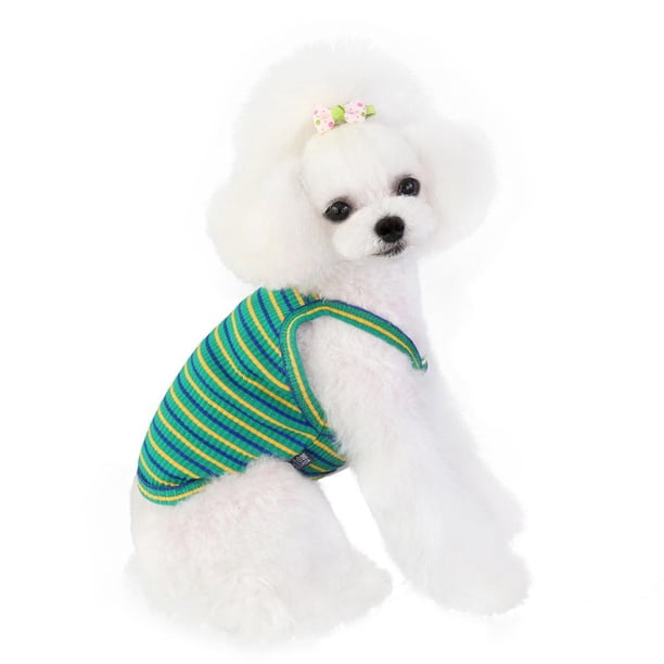 Chaleco De Algodón A Rayas Para Perros, Ropa Para Mascotas, Chaleco Suave Transpirable Para Mascotas, Disfraz, Camiseta Para Cachorros, Disfraces Vogacara PT002647-05