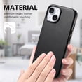 thumbnail image 4 of Allytechgroup for iPhone 15 Protective Case Cover with Magnetic Wireless Charging, Shock-Absorbent PC+TPU & PU Leather Anti-Scratch & Anti-Fingerprint Shockproof for iPhone 15, Black, 4 of 12