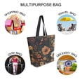 thumbnail image 7 of FORMRS Womens Canvas Tote Bag with Zipper Inner Pocket Shoulder Handbag, Dark Floral Pattern, 7 of 7