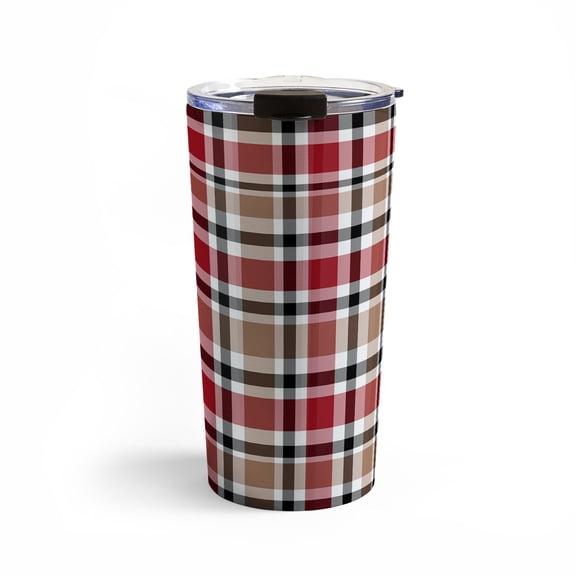 Society6 Lisa Argyropoulos Cozy Farm Plaid Travel Mug20 oz Stainless Steel Travel Mug