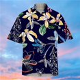 thumbnail image 3 of Camisas Para Hombre Manga Larga Camisa de manga corta con estampado digital 3d de ocio de tendencia de moda de playa de turismo de vacaciones de verano para hombres (BK2, 4XL), 3 of 4