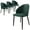 Green, variant on LeisureMod Dining Chair Upholstered in Leather with Curve-Back Design and Wood Leg for Modern Home and Kitchen Set of 4 Paradiso Collection in Blue/White
