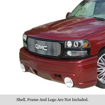 APS 1999-2002 GMC Sierra 1500 Not For Classic Style With Logo Show Stainless Steel Billet Grille 8x6 horizontal billet