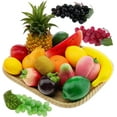 thumbnail image 3 of 18 PCS Artificial Fruits Decoration Home Fake Pineapple Grape Strawberries Pear Oil Fruit Orange Lemon Wax Apple Watermelon Banana Kiwi Pineapple Peach Combination, 3 of 3