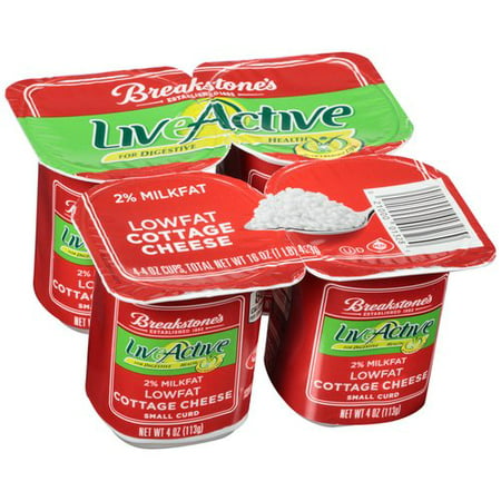 Breakstone's Liveactive Low Fat For Digestive Health 4 oz Cottage Cheese, 4 ct - Walmart.com