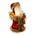 thumbnail image 2 of Kurt Adler 10-Inch 10-Light Burgundy and Brown Santa Treetop, 2 of 8