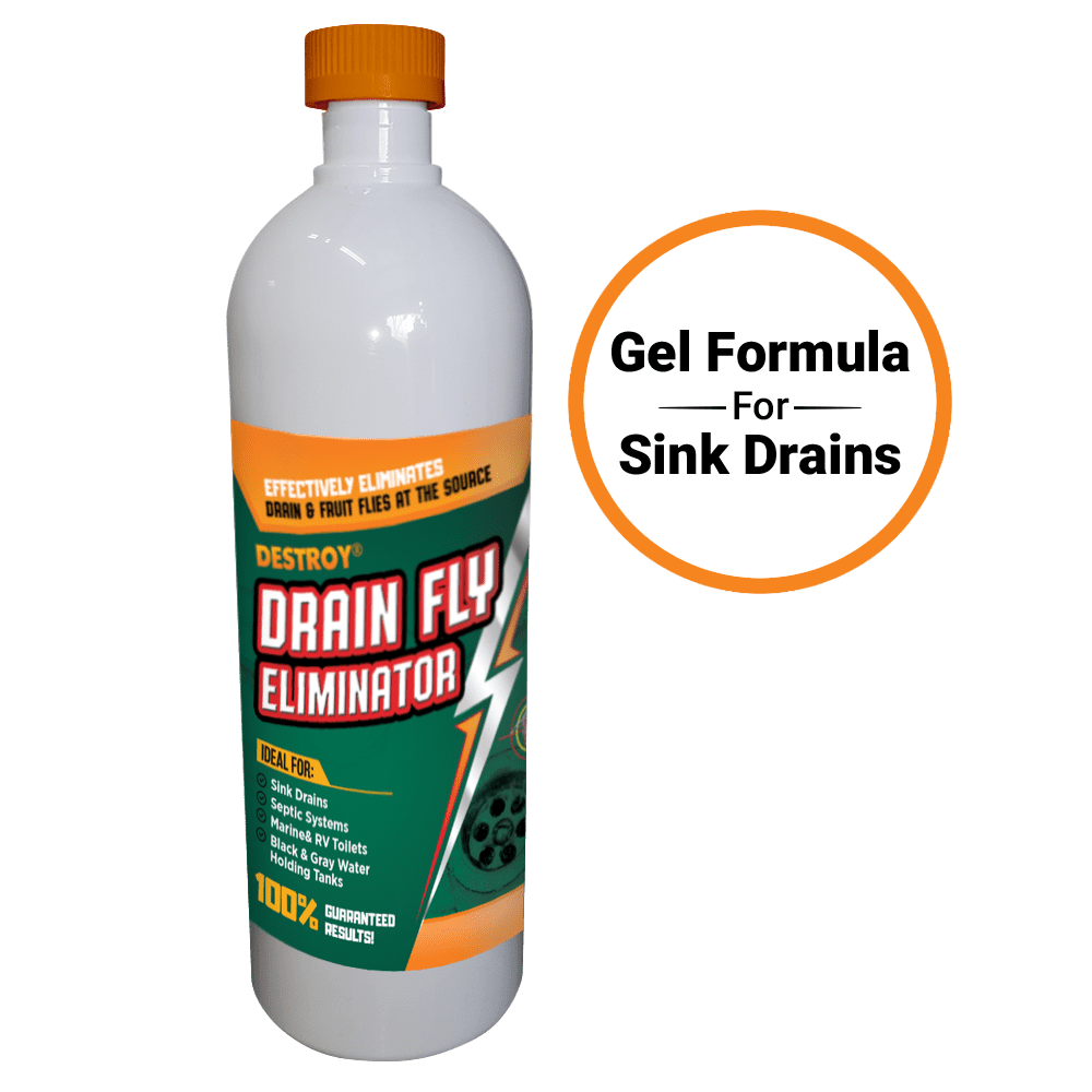 Destroy Drain and Fruit Fly Eliminator Gel Formula for Sink Drains - 1 Quart
