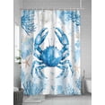 thumbnail image 5 of Coastal Crab Stall Shower Curtain, Waterproof Shower Curtains for Bathroom, Summer Beach Starfish Coral Nautical Washable Fabric Cloth Bath Curtain for Bathtub Decoration with Hooks 36x72 Inches, 5 of 6